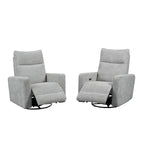 Sillón reclinable giratorio y deslizante eléctrico de 33.5W con cargador USB, juego de 2