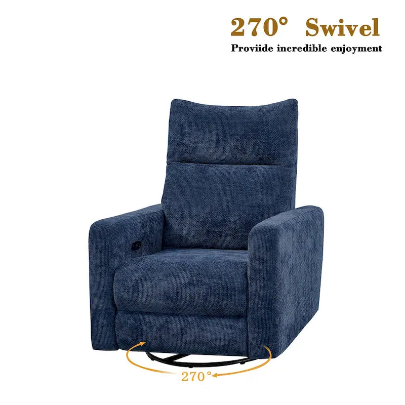 Sillón reclinable giratorio y deslizante eléctrico de 33.5W con cargador USB, juego de 2