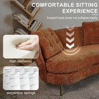 Sofá Tapizado con Patas de Metal Dorado Sofá Biplaza para Sala de Estar, Dormitorio, Apartamento, Dormitorio de Espacio Pequeño