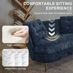 Sofá Tapizado con Patas de Metal Dorado Sofá Biplaza para Sala de Estar, Dormitorio, Apartamento, Dormitorio de Espacio Pequeño