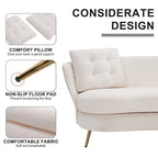 Sofá Tapizado con Patas de Metal Dorado Sofá Biplaza para Sala de Estar, Dormitorio, Apartamento, Dormitorio de Espacio Pequeño