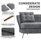 Sofá Tapizado con Patas de Metal Dorado Sofá Biplaza para Sala de Estar, Dormitorio, Apartamento, Dormitorio de Espacio Pequeño