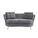 Sofá Tapizado con Patas de Metal Dorado Sofá Biplaza para Sala de Estar, Dormitorio, Apartamento, Dormitorio de Espacio Pequeño