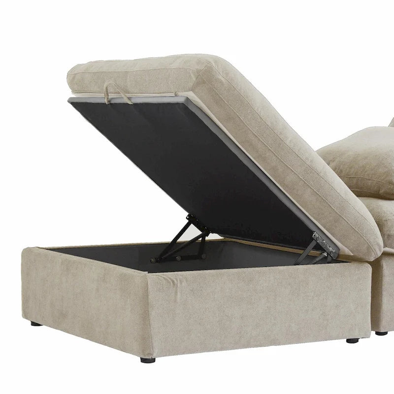 Sofá modular seccional Cloud, sofá de plumas cómodo para sala de estar