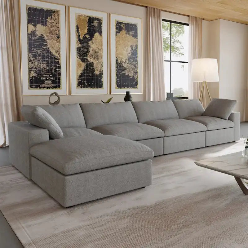 Sofá modular seccional Cloud, sofá de plumas cómodo para sala de estar