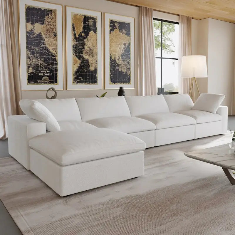 Sofá modular seccional Cloud, sofá de plumas cómodo para sala de estar