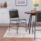Silla de comedor industrial de acero lijado y tela
