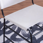 Silla de comedor industrial de acero lijado y tela