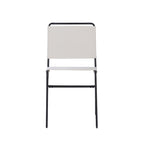 Silla de comedor industrial de acero lijado y tela