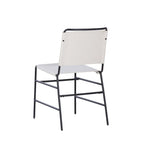 Silla de comedor industrial de acero lijado y tela