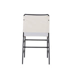 Silla de comedor industrial de acero lijado y tela
