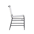 Silla de comedor industrial de acero lijado y tela