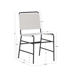 Silla de comedor industrial de acero lijado y tela