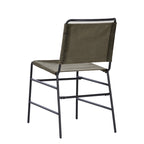 Silla de comedor industrial de acero lijado y tela