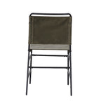 Silla de comedor industrial de acero lijado y tela