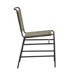 Silla de comedor industrial de acero lijado y tela