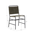 Silla de comedor industrial de acero lijado y tela