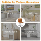 Silla de oficina sin brazos, de piel sintética, respaldo medio, altura ajustable, giratoria 360° con ruedas, para el hogar y la oficina