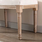 Banco otomano rectangular extralargo de 48" con mechones - Beige