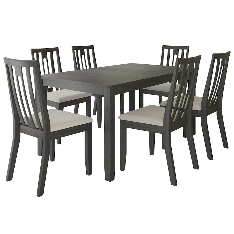 Juego de comedor de madera contemporáneo moderno de 7 piezas