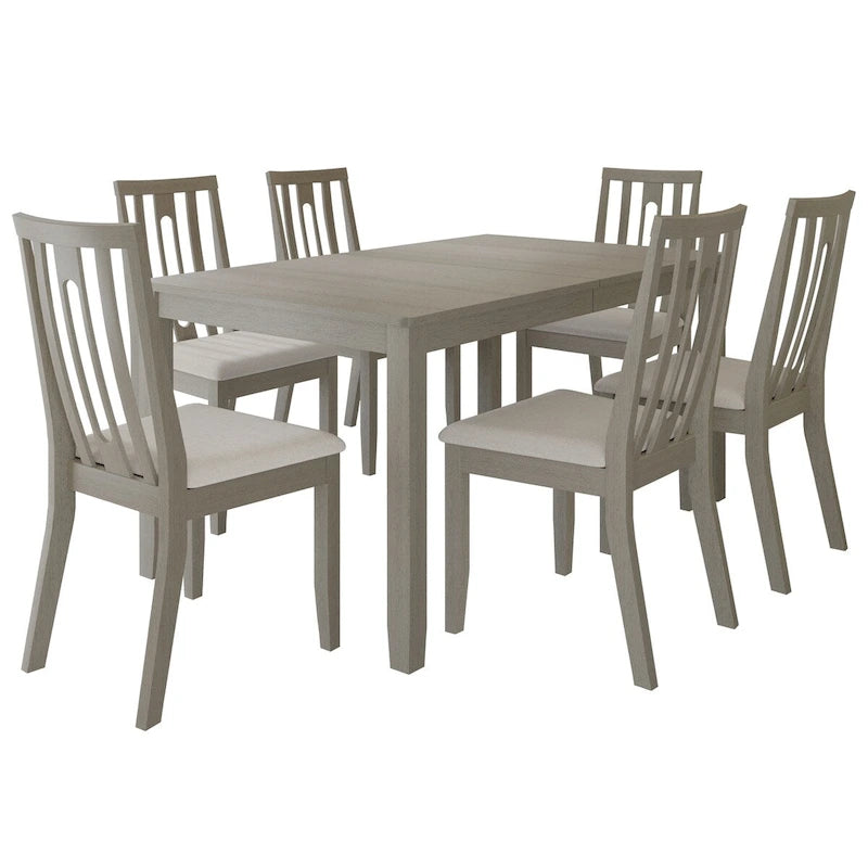 Juego de comedor de madera contemporáneo moderno de 7 piezas