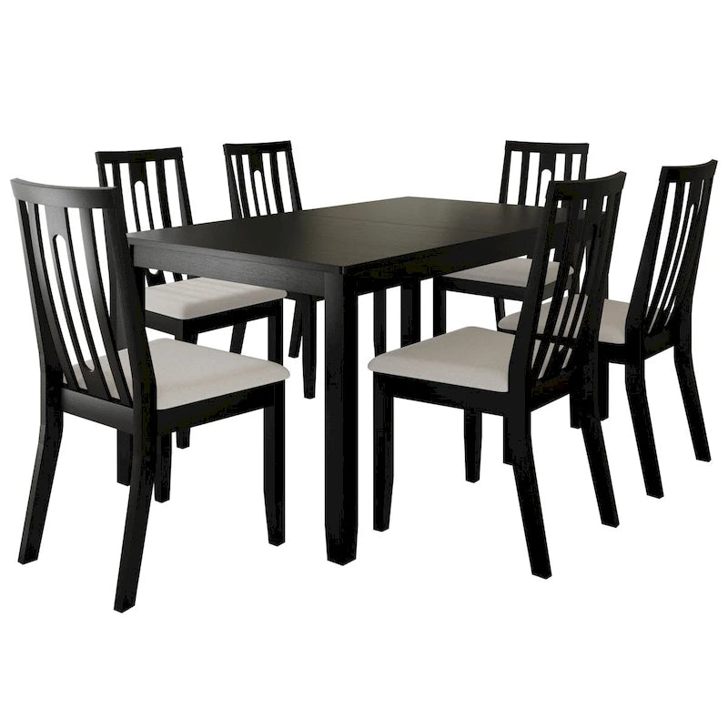 Juego de comedor de madera contemporáneo moderno de 7 piezas
