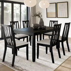 Juego de comedor de madera contemporáneo moderno de 7 piezas