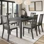 Juego de comedor de madera contemporáneo moderno de 7 piezas