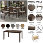 Juego de comedor de madera contemporáneo moderno de 7 piezas