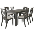 Juego de comedor de madera contemporáneo moderno de 7 piezas