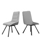 Juego de 2 sillas de comedor giratorias tapizadas de piel sintética con patas de metal - 18.5x18.5x37 pulgadas