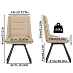 Juego de 2 sillas de comedor giratorias tapizadas de piel sintética con patas de metal - 18.5x18.5x37 pulgadas